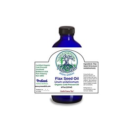 Organic Flax Seed Linseed Oil | RAW Virgin Unfiltered Cold Pressed | NON GMO High OMEGAS Healthy Essential Fatty Acids | Linum usitatissmum |