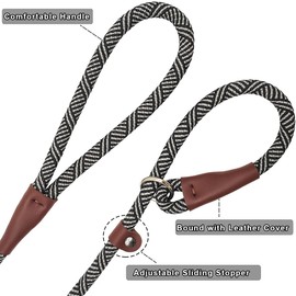 SEPXUFORE 3FT Slip Lead Dog Leash, 1/2 inch Rope Dog Walking and Training Lead, No Pull Strong Nylon Leash Great for Medium and Large