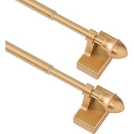 2 Pack Magnetic Curtain Rod for Metal Doors Windows,16 to 28 Inch,Multi-Use Adjustable Appliance for Iron and Steel Place,1/2 Inch Diameter, Tool Free,Gold
