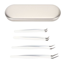 Eyelash Extension Tweezers Kit Stainless Steel High Accuracy Lash Tweezers with Box for Salon False Eyelash