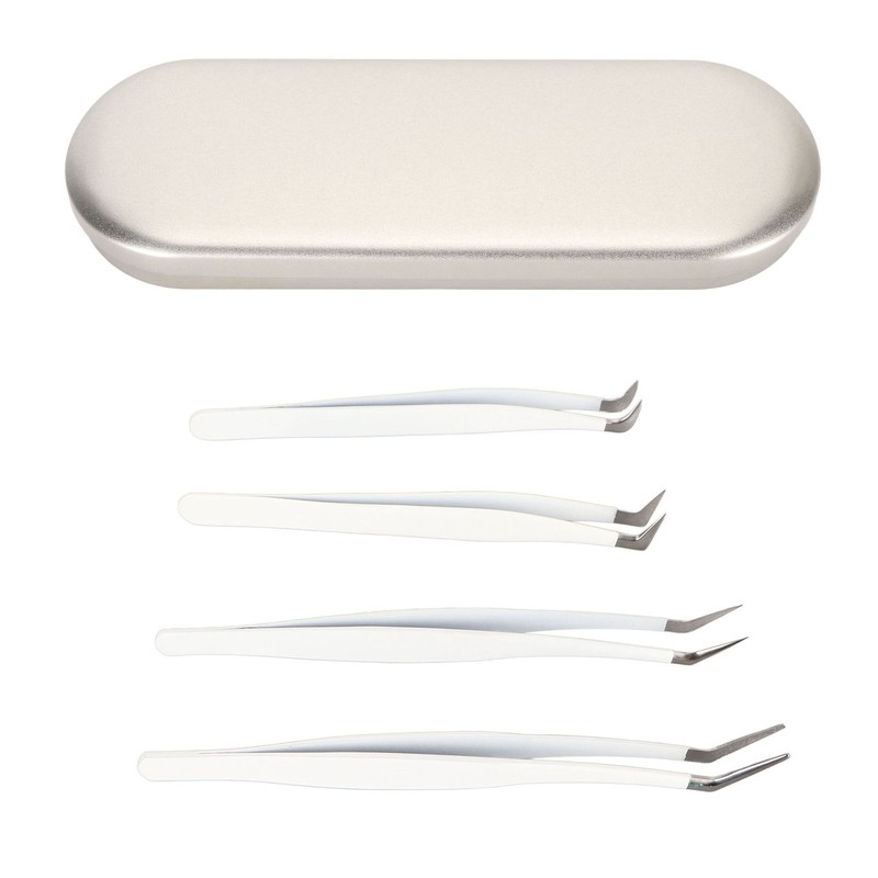 Eyelash Extension Tweezers Kit Stainless Steel High Accuracy Lash Tweezers