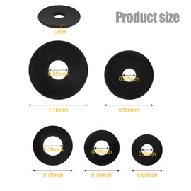 50 Pcs Rubber Washers Assortment Kit 16/18/20/25/30mm (5 Sizes) Black Rubber Washers Vibration Absorbing Pads Faucet Washers for Household Faucets Garden Hoses Screws and Bolts