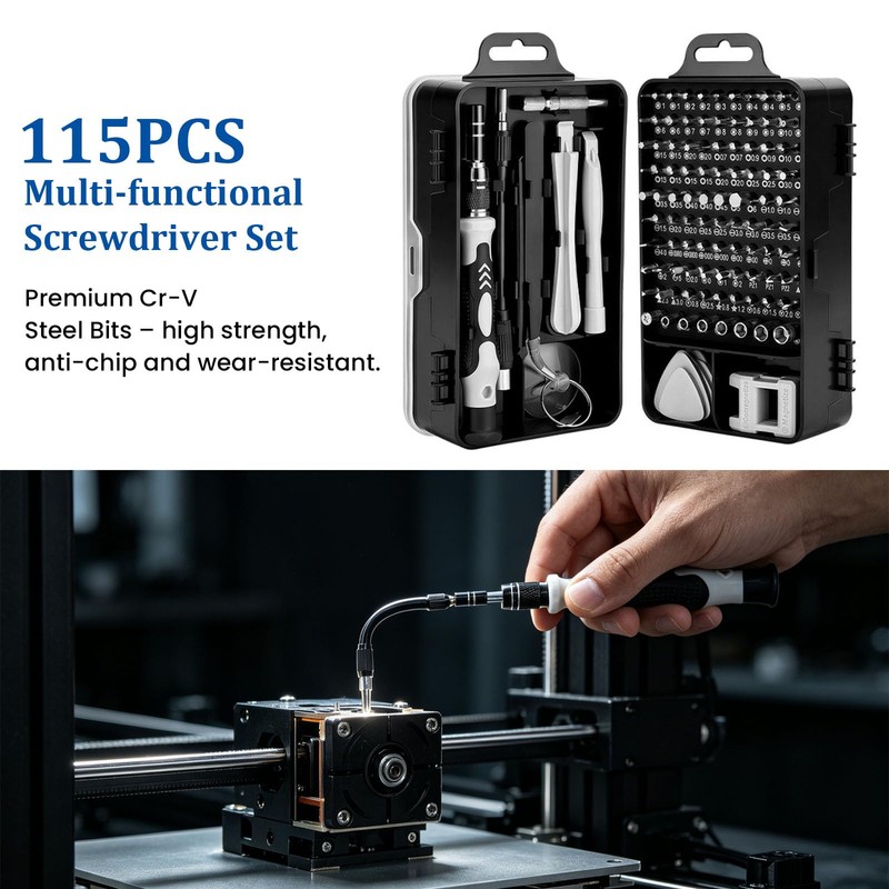 170PCS 3D Printer Tool Kit with Precision Screwdriver Set, 3D
