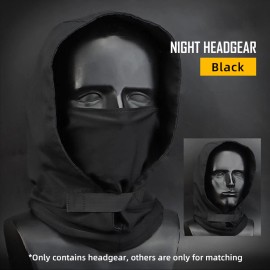 Unbranded Balaclava Full Face Mask Tactical Headgear Airsoft Paintball Stretch Fabric Hood - Black