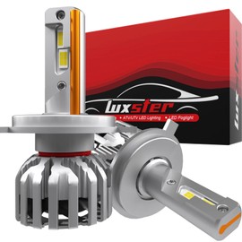 LUXSTER HolyKnight H4 9003 30000lm 55W LED Light Bulbs, Dual Beam, HB2 Foglight Bulbs, TalonLED Chips Super Bright, 6000K Cool White, Pack of 2