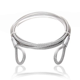 Drahtseile24 Steel Cable, Coated, with Eyelets, Steel Cable with Loops, Anti-theft Protection For Garden Furniture, Patio Furniture, Bicycles