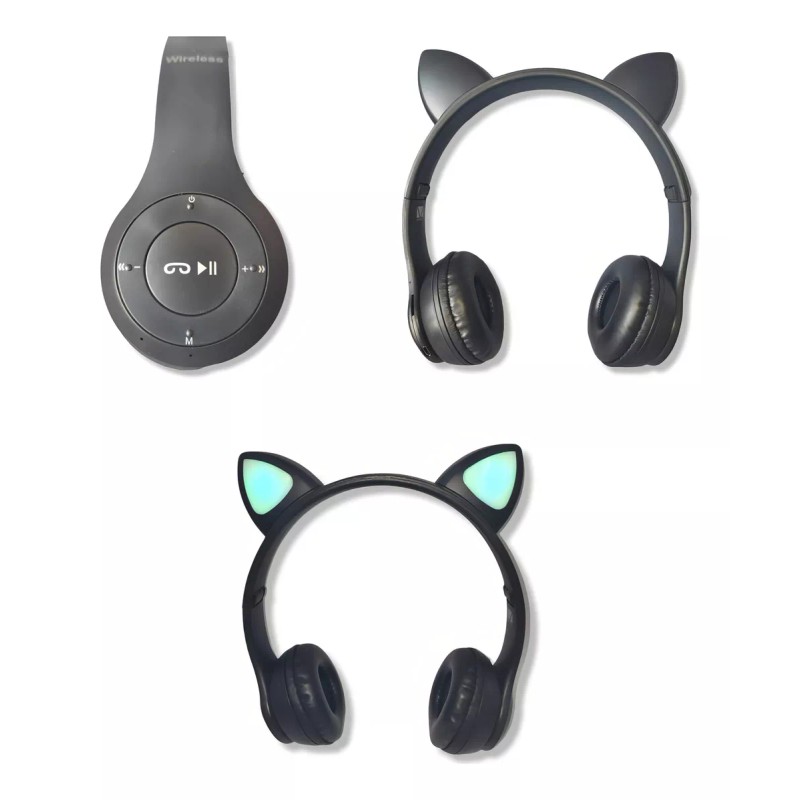 Maíz Audifonos Bluetooth Diadema Inalambricos Radio Manos Libres Color Negro