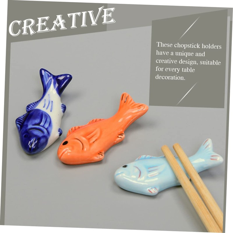 Cabilock Unique Fish Ceramic Chopstick Rests Holders Sturdy and Stylish