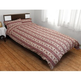 CAMEL PALMS Made in Japan 100% Cotton Gauze Blanket Cover Single 145×205cm Oriental Paisley Pattern Maroon