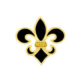 Navika Black & Gold Fleur De Lis Golf Ball Marker with Glitter | Mardi Gras Themed Golf Accessory | Flower Ball Marker Gift for Women Golfers