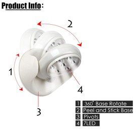 Trimming Shop White Motion Sensor Light Activated Cordless Light Angel 7 LED Steps Porches Decks Patios Garages Pathway Stairs Porches Cupboards and More Pack of 1