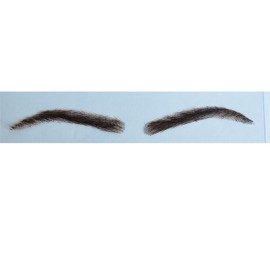 AIRAO Swiss Lace Base Human Hair Eyebrows 1 Pair Style 1#2(Darkest Brown)