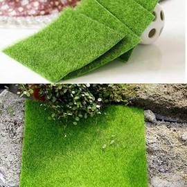 Artificial Lawn Grass Turf Interlocking Grass Tile Lawn Rug for Garden Bonsai Home Aquarium Artificial Lawn DIY Decoration (As Shown)