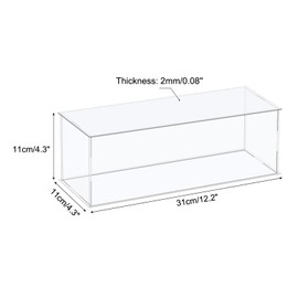 sourcing map Acrylic Display Case Plastic Box Cube Storage Box Clear Assemble Showcase 31x11x11cm for Collectibles