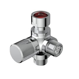 nomona 3 Way Diverter Valve, T Adapter Water Valve, G1/2" Three-Way Diverter Valve in Angle, One Female Thread and Two Male Thread T Valve with One Handle for Bathroom, Kitchen or Toilet