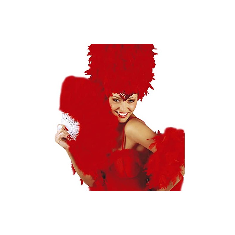 Feather Fan Red Accessory for Fancy Dress