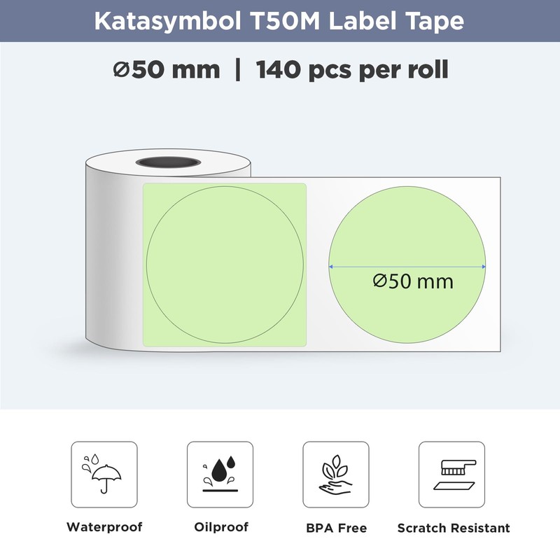 SUPVAN T50M Series Label Maker Tape, Round Size Φ 2''