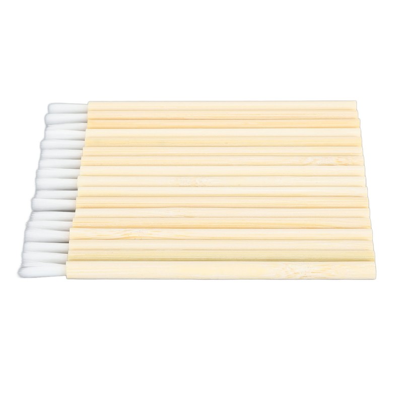 100pcs Disposable Lip Brush Nylon Fiber Bamboo Handle Lipstick Brush