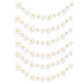 Pack of 6 Daisy Decoration Flowers Decoration Birthday Children Daisy Garland DIY Hanging for Girls Room Decoration Children's Birthday Party Wedding