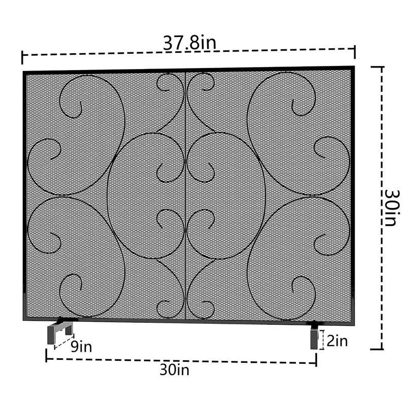 Kingson Single Panel Decorative Flat Fireplace Screen Cover Handcrafted Durable