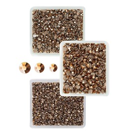 qiipii Retro Copper Resin Rhinestones for Crafting 3mm 4mm 5mm Old Brown Flatback Jelly Stones SS10 SS16 SS20 Coffee Diamonds Gems for Nails Face Eyes Makeup Body Tumblers Bottles DIY Crafts Clothes