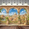 7X5Ft Greece Backdrop for Photoshoot Party Decorations, Ancient Greek Greece