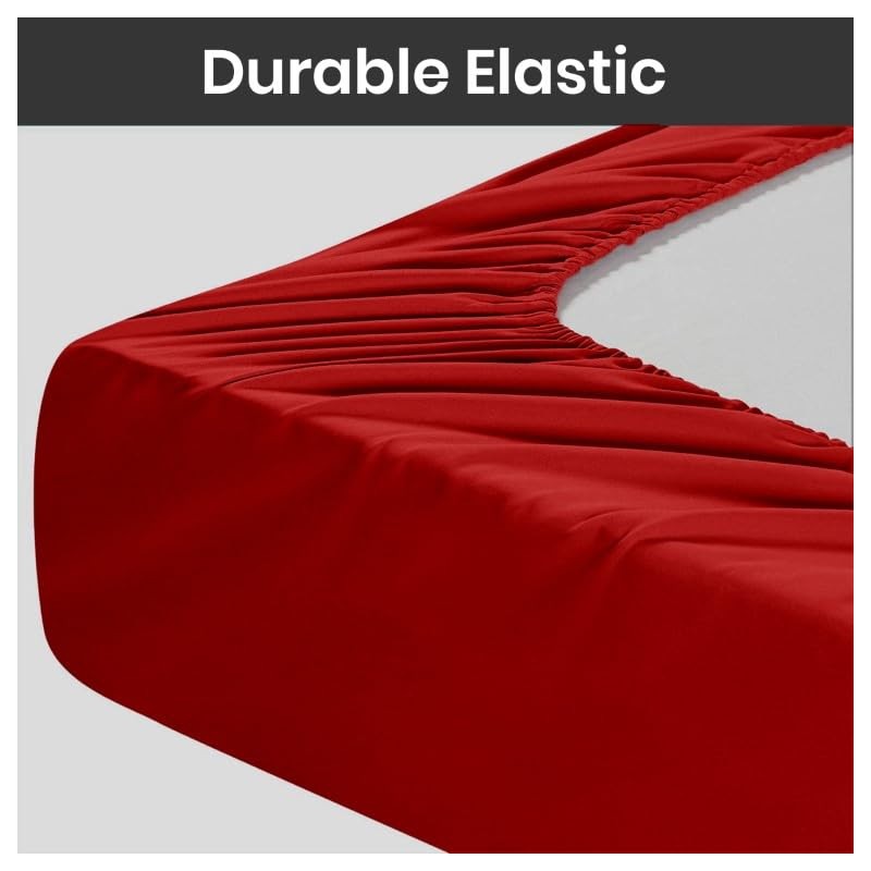 Prime Linens Extra Deep 30Cm Plain Fitted Sheet, Elastic Pocket