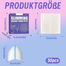 Thigh Lifting Tape, Cellulite Klebestreifen, 30 Stück Oberschenkel Lifting Tape für Straffung & Stützung, Hautfreundlich und Atmungsaktiv, Ideal für Fitness und Alltag