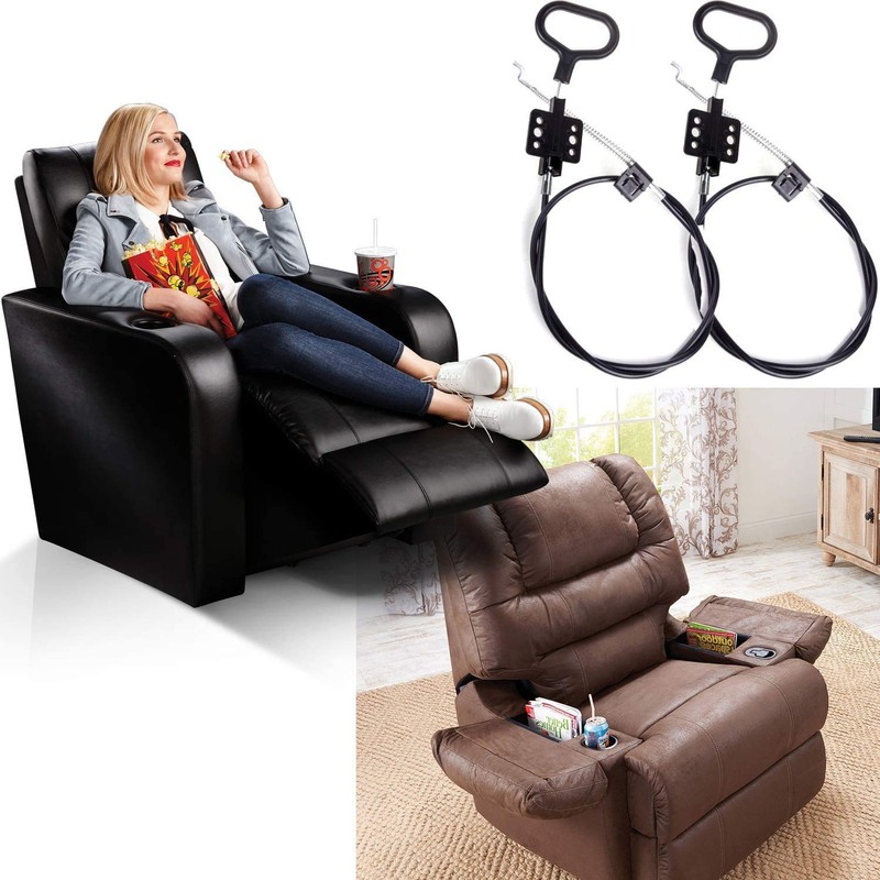 2 PCS Sofa Recliner Cables, D-Ring Recliner Release Pull Handle