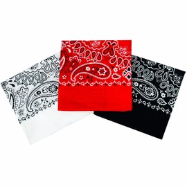 HankieWorld Bandanas for Women and Men，3 Pack Super Soft Thin 60s Preium Cotton 22 inch Handkerchiefs(3 Pack-Classic)