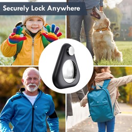 dibdib Airtag Holder Triangle Hidden 2 Pack GPS Tracker Case,Airtag Case with Pins, Suitable for Children, Elderly, Pets, Backpack, Luggage(schwarz grau)