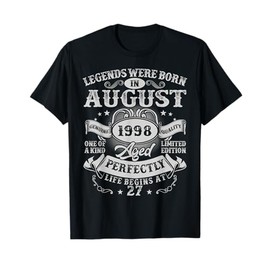 Legends Were Born in August 1998 Vintage 27th Birthday Men T-Shirt