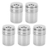 5PCS Seasoning Bottle Stainless Steel Spice Shaker with Rotating Cover