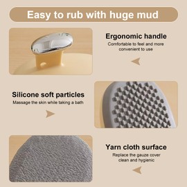 Körperbürste mit Peeling & Massage - Ergonomischer Griff, Weiche Silikon-Massagenoppen, Austauschbarer Stoffbezug, Reichhaltiger Schaum, Leicht zu Reinigen, Langlebig für die Dusche
