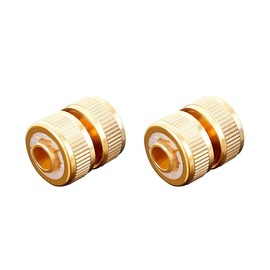 Joywayus 1/2" ID Hose Brass Garden Water Pipe Extension Repair Hose Connector Hose Barb Fitting Water Tube Joints Connection Adapter (Pack of 2)