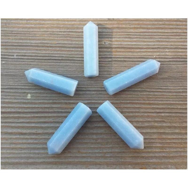 ANGELITE SINGLE TERMINATED GEMSTONE CRYSTAL PENCIL POINT (ONE)