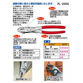 Igarashi PL-200G IPS Combination Pliers with Grip, 7.9 inches (200 mm)