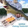 Fishing Bobbers and Hooks Tackle Kit, 227/228pcs Fishing Starter Kit