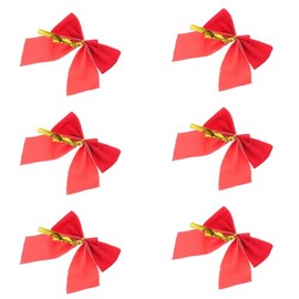 12pcs Christmas Ribbon Bows Ornaments Xmas Tree Bowknot Decorations Hanging Red Bows for Wreaths Garland Wrapping Presents Craft Supplies