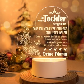 Vetbuosa Daughter Gifts from Mum, Mother Gift to Daughter, LED Acrylic Night Light Gift for My Daughter, Mother Daughter Gifts, Birthday Gift for Daughter