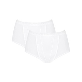 Sloggi Women's Maxi 2 Pack Control Knickers, White, 14 UK