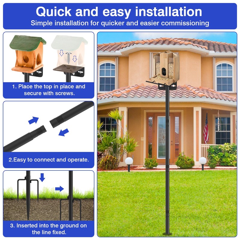 80 Inch Adjustable Bird Feeder Pole,Bird House Pole Suitable for