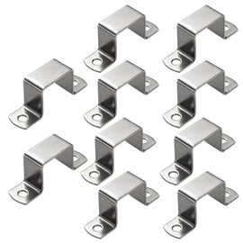 Square Pipe Clamp JruiZhp10 Pcs Square Oblong Pipe Clamp,Stainless Steel Square Tube Buckle,U-Shaped Pipe Clamp,Horseback Pipe Saddle Clamp Buckle (25 * 25mm)