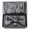 Jemygins Paisley Bow Tie, Men’s Pocket Handkerchief and Cufflinks Set