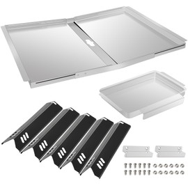 Grill Drip Pan for Dyna-glo Grill Replacement Parts DGF510SBP, DGF510SSP, Backyard Grill BY13-101-001-13, GBC1460W, BHG Grill Parts BH13-101-099-01, 24"-30" Adjustable Grease Tray, Heat Shields Plates
