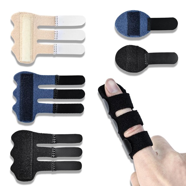 Fidqiog 5 Pcs Finger Splint, 2 Sizes Adjustable Trigger Finger