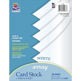 Pacon Card Stock, Classic White, 8-1/2" x 11", 100 Sheets