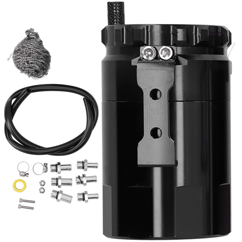 Universal Auto Oil Catch Can Breather Reservoir with Mounting Parts