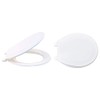 EZ-FLO White Plastic Toilet Seat with Lid, Round, 65901