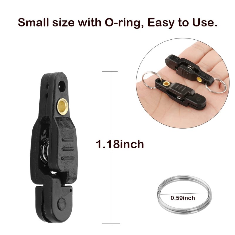 SAUYRASY 10Pcs Black Heavy Tension Snap Release Clips for Kites